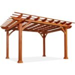 AECOJOY 12 x 10 ft Wooden Pergola – Outdoor Patio Gazebo