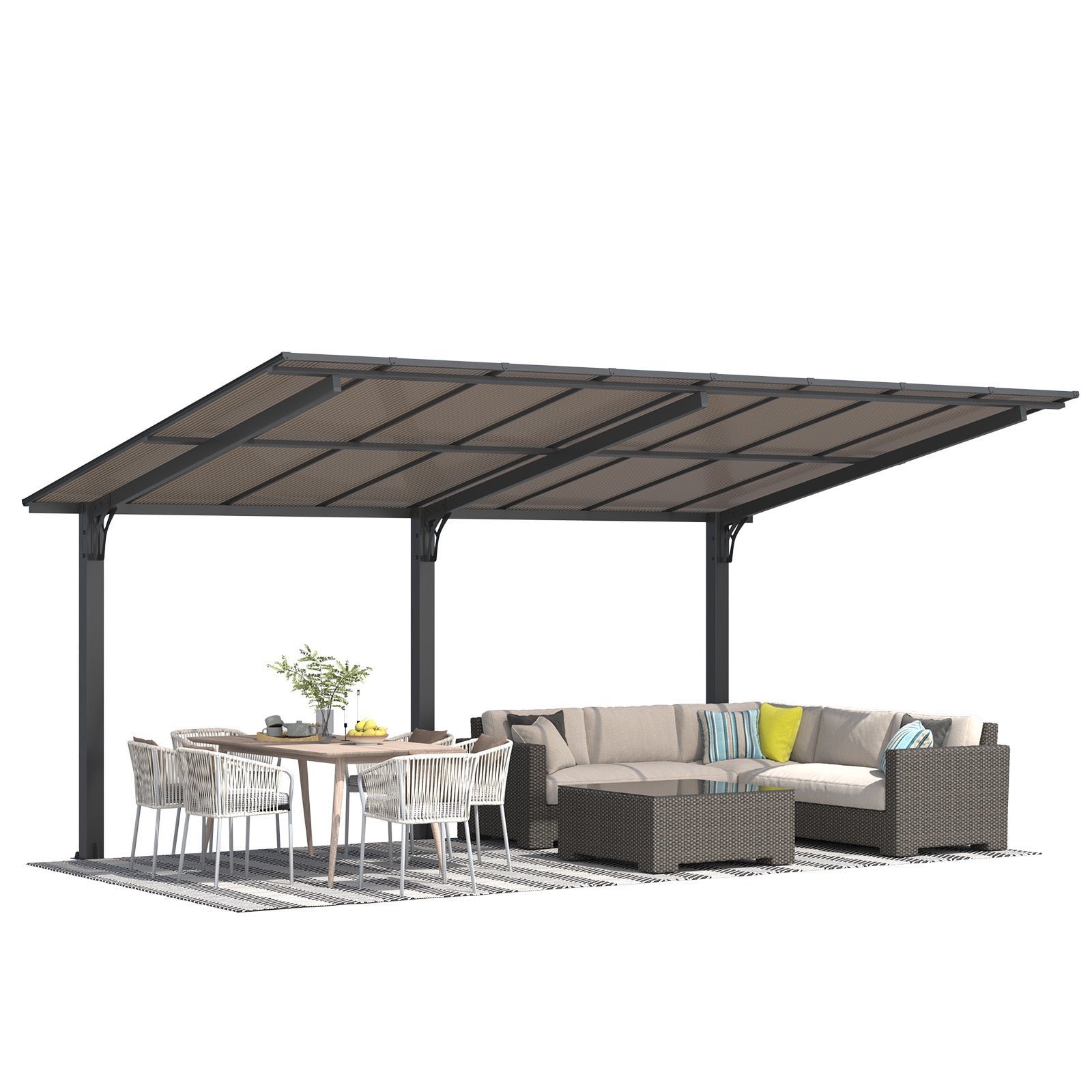 16439BK-2.jpg 16 x 10 ft Outdoor Gazebo – Hardtop Patio Pergola - Image 1