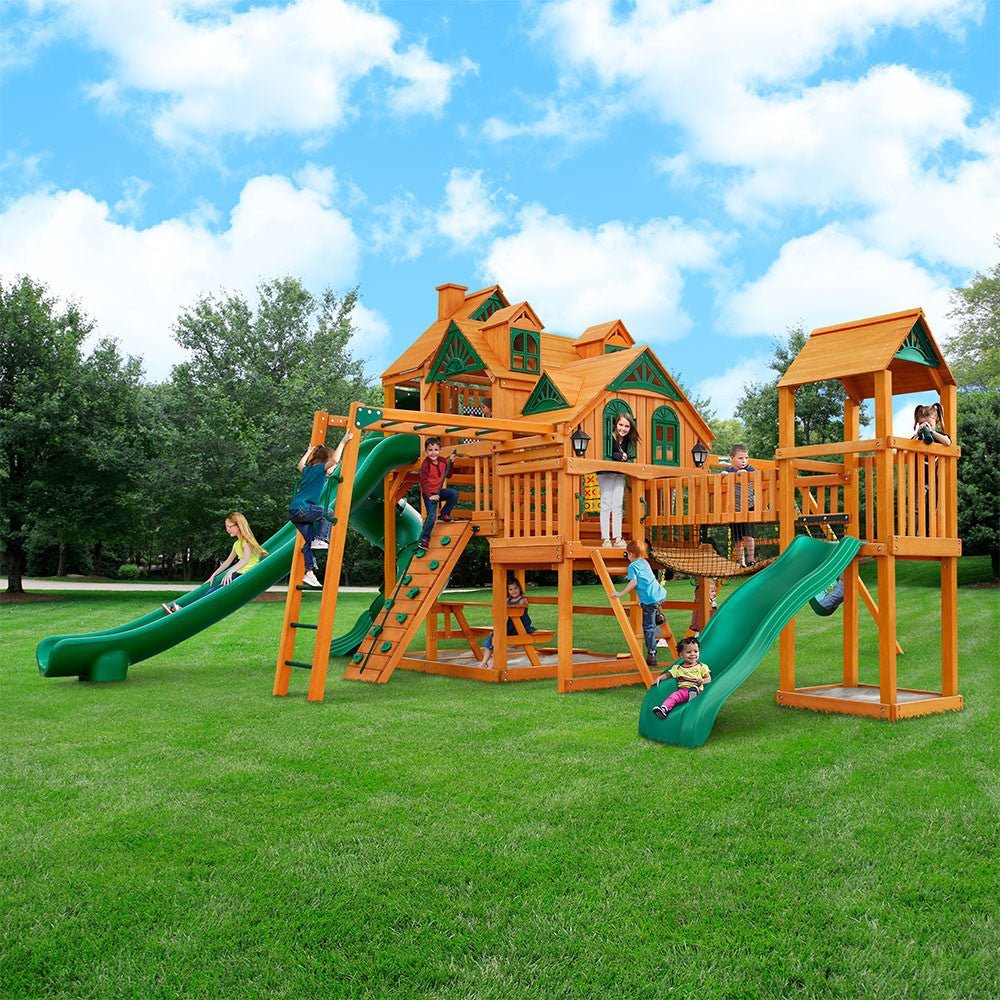 1a._Empire_Extreme_-_Wood_Roof_-_Main_-_Lifestyle_-_Kids__14312.1706623784.1280.1280-1-1.jpg Empire Extreme Swing Set – Multi-Deck Backyard Playset with 3 Slides, Monkey Bars & Rock Wall - Image 1