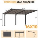 16 x 10 ft Outdoor Gazebo – Hardtop Patio Pergola - Image 3
