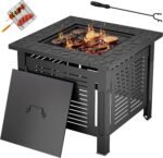 AECOJOY 30” Fire Pit Table – Metal Outdoor Fireplace for Patio & Backyard