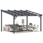 AECOJOY 14 x 10 ft Retractable Gazebo for Patio – Outdoor Pergola with Adjustable Canopy