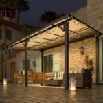 14 x 10 ft Wall-Mounted Outdoor Gazebo – Dark Patio Pergola - Image 5