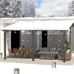 14 x 10 ft Wall-Mounted Outdoor Gazebo – Dark Patio Pergola - Image 7