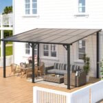 14 x 10 ft Wall-Mounted Outdoor Gazebo – Dark Patio Pergola - Image 8