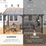 14 x 10 ft Wall-Mounted Outdoor Gazebo – Dark Patio Pergola - Image 4