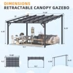 AECOJOY 14 x 10 ft Retractable Gazebo for Patio – Outdoor Pergola with Adjustable Canopy - Image 8