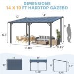 14 x 10 ft Wall-Mounted Outdoor Gazebo – Dark Patio Pergola - Image 3