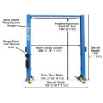 9,000 lb Overhead 2-Post Lift, Open Floor | Atlas 9OHSC - Image 6