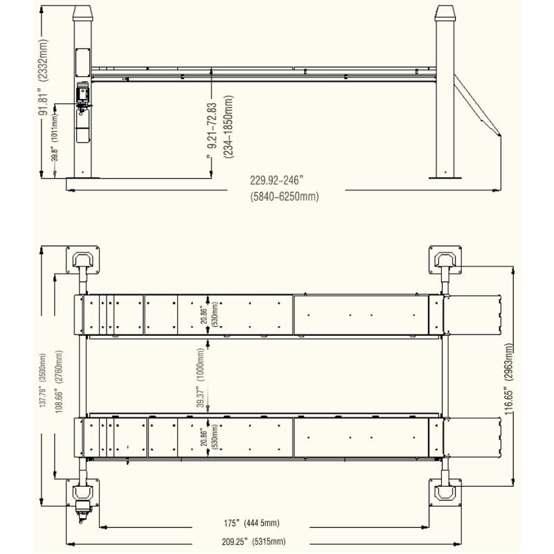 15,000 lb 4-Post Alignment Lift with Rolling Jack Included | KATOOL KT-4H150 - Image 4