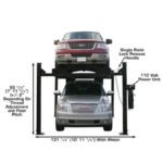 9,000 lb 4-Post Lift + Air Rolling Jack Combo | Atlas PRO9000 - Image 4