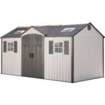 15x8 Ft Side-Entry Plastic Storage Shed, 6 Skylights, 10-Year Warranty | Lifetime