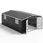12x18 Ft Large Outdoor Metal Shed, All-Steel, Lockable Doors & Windows