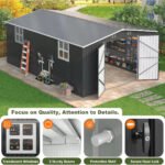 12x18 Ft Large Outdoor Metal Shed, All-Steel, Lockable Doors & Windows - Image 3