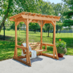 Cedar Wood Outdoor Pergola with Swing Bench | Backyard Discovery Callahan - Image 7