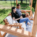 Cedar Wood Outdoor Pergola with Swing Bench | Backyard Discovery Callahan - Image 8