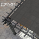 16x12 Ft Black Steel Traditional Pergola with Sail Shade Canopy | Backyard Discovery Stratford - Image 6