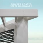 8x8 Ft White Steel Cabana Pergola with Built-In Seating & Sunbrella Cushions | Backyard Discovery Ridgedale - Image 8