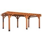 20x12 Ft All-Cedar Wood Pergola with PowerPort Electric Outlets, Light Brown | Backyard Discovery Beaumont