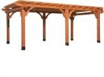 20x12 Ft All-Cedar Wood Pergola with PowerPort Electric Outlets, Light Brown | Backyard Discovery Beaumont - Image 7