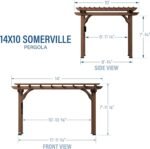 14x10 Ft Cedar Pergola with PowerPort Electric Outlets, Dark Walnut | Backyard Discovery Somerville - Image 3