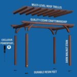 14x10 Ft Cedar Pergola with PowerPort Electric Outlets, Dark Walnut | Backyard Discovery Somerville - Image 4