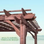 14x10 Ft Cedar Pergola with PowerPort Electric Outlets, Dark Walnut | Backyard Discovery Somerville - Image 6