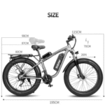 Dual Motor Electric Bike, 2000W Total, 48V 23Ah, 26" Fat Tires | Ridstar E26 PRO - Image 4