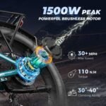 1500W All-Terrain Electric Bike, 30 MPH, Matte Black | Aipas M2 Xterrain - Image 2