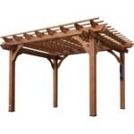 12x10 Ft Cedar Wood Pergola, Wind-Resistant with PowerPort | Backyard Discovery
