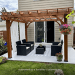 12x10 Ft Cedar Wood Pergola, Wind-Resistant with PowerPort | Backyard Discovery - Image 2