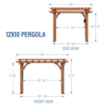 12x10 Ft Cedar Wood Pergola, Wind-Resistant with PowerPort | Backyard Discovery - Image 3