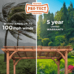 12x10 Ft Cedar Wood Pergola, Wind-Resistant with PowerPort | Backyard Discovery - Image 4