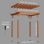 12x10 Ft Cedar Wood Pergola, Wind-Resistant with PowerPort | Backyard Discovery - Image 6