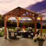 12x10 Ft All-Cedar Wooden Gazebo, 100 MPH Wind Rated, Steel Roof | Backyard Discovery Brookdale - Image 2