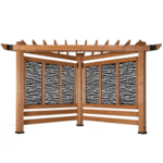 Cedar Cabana Pergola with Privacy Panels, Poolside or Patio | Backyard Discovery Verona