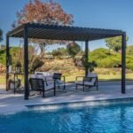 14x10 Ft Steel Louvered Pergola with Adjustable Roof & Drainage | Sarasota