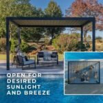 14x10 Ft Steel Louvered Pergola with Adjustable Roof & Drainage | Sarasota - Image 12