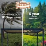 14x10 Ft Steel Louvered Pergola with Adjustable Roof & Drainage | Sarasota - Image 14