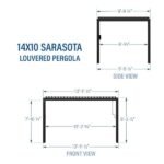 14x10 Ft Steel Louvered Pergola with Adjustable Roof & Drainage | Sarasota - Image 15