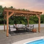 14x10 Ft Outdoor Pergola with Wide Canopy & PowerPort | Delray