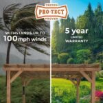 14x10 Ft Outdoor Pergola with Wide Canopy & PowerPort | Delray - Image 12