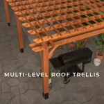 20x12 Ft Premium Cedar Wood Pergola, Multi-Level Roof Trellis | Backyard Discovery Beaumont - Image 4