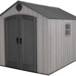8x10 Ft Outdoor Storage Shed, HDPE + Steel, Lockable, Gray | Lifetime
