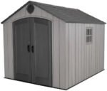 8x10 Ft Outdoor Storage Shed, HDPE + Steel, Lockable, Gray | Lifetime - Image 4