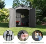 8x10 Ft Outdoor Storage Shed, HDPE + Steel, Lockable, Gray | Lifetime - Image 2