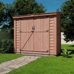 8x4 Ft Vertical Wood Storage Shed with Double Doors, Cedar | Outdoor Living Today SpaceSaver