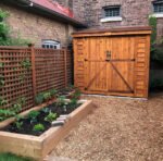 8x4 Ft Vertical Wood Storage Shed with Double Doors, Cedar | Outdoor Living Today SpaceSaver - Image 2