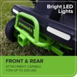 30-Inch 60V Electric Riding Lawn Tractor, 16HP Equivalent, 4x 8.0Ah Batteries | Greenworks CrossoverT - Image 2