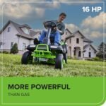 30-Inch 60V Electric Riding Lawn Tractor, 16HP Equivalent, 4x 8.0Ah Batteries | Greenworks CrossoverT - Image 4